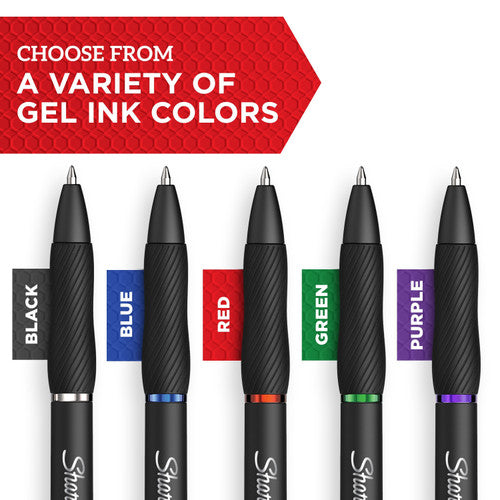 Sharpie S-Gel Retractable Pen Medium Point 0.7mm Black Pack of 8