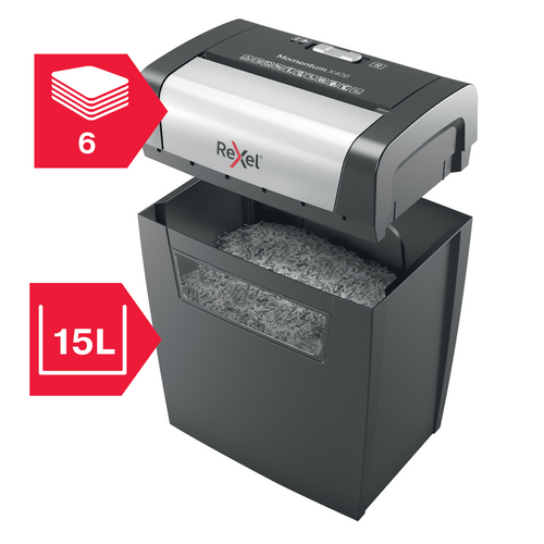 Rexel Momentum X406 Cross Cut Paper Shredder Black