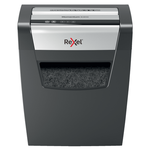 Rexel Momentum X410 Cross Cut Paper Shredder Black