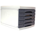 Metro 3475 Desktop Multi Drawer Storage System A4 5 Drawers Grey