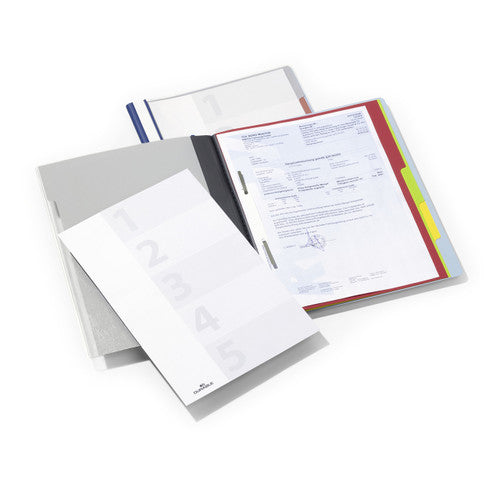 Divisoflex Organisational Folder A4 with 5 Coloured Dividers Blue Each