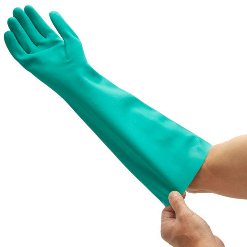 Kimberly Clark KleenGuard G80 Nitrile Chemical Resistant Gauntlets Size 11 2XL Green Box of 12