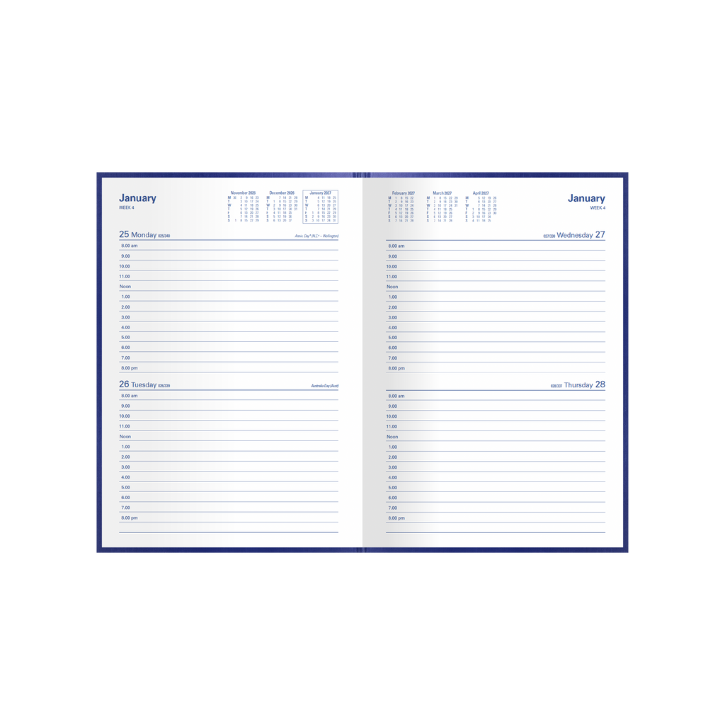 Collins Kingsgrove Diary 2027 A5 2 Days to a Page Blue