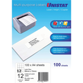 Unistat 38947 Multipurpose Labels 68 x 70mm 12UP 100 Sheets 1200 Labels