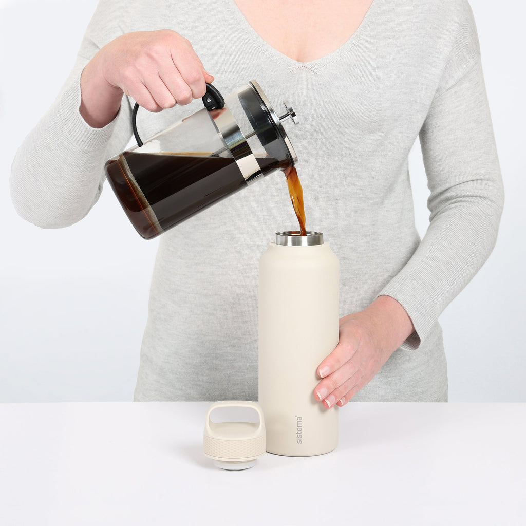 Sistema Stainless Steel Insulated Drink Bottle with Carry Handle 1L Assorted