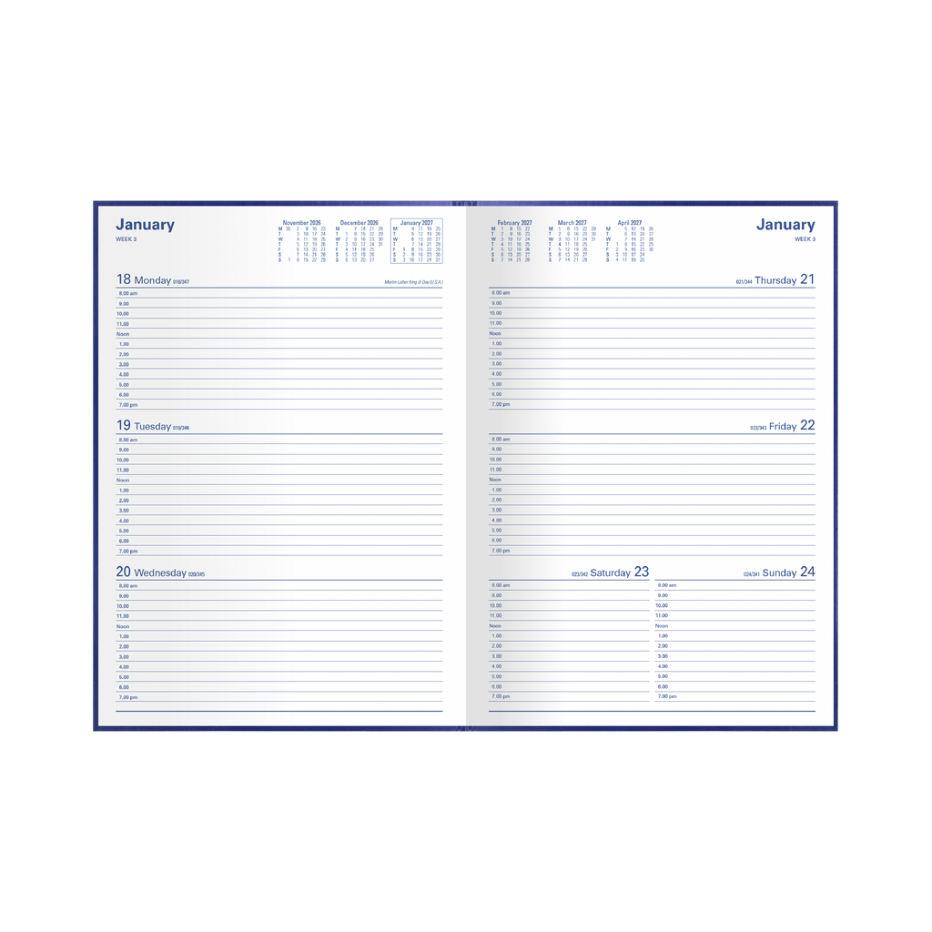 Collins Kingsgrove Diary 2027 A4 Week to a View Blue