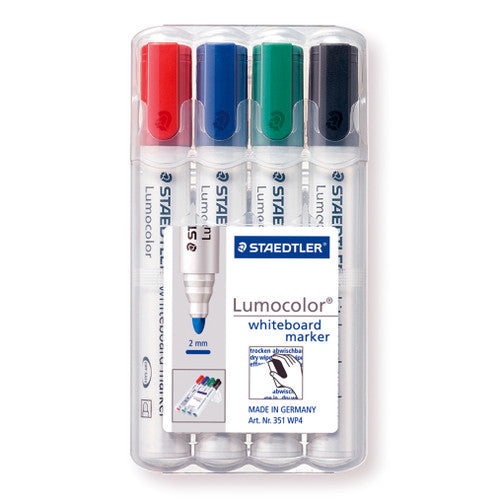 Staedtler Lumocolor Whiteboard Marker Bullet Tip Assorted Wallet 4 351 WP4