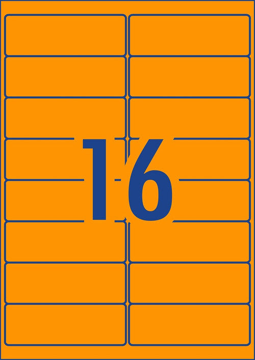 Avery Fluoro Orange High Visibility Shipping Labels L7162FO 99.1 x 34mm 16UP 400 Pack