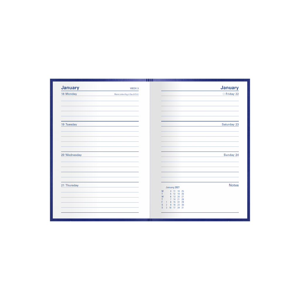 Collins Kingsgrove Diary 2027 A6 Week to a View Blue