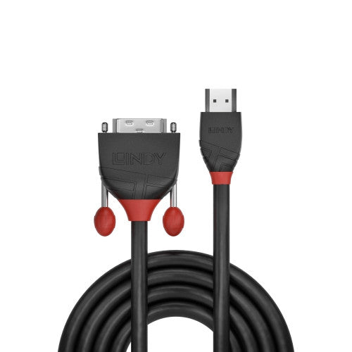 Lindy 3m HDMI to DVI-D Cable Black Line