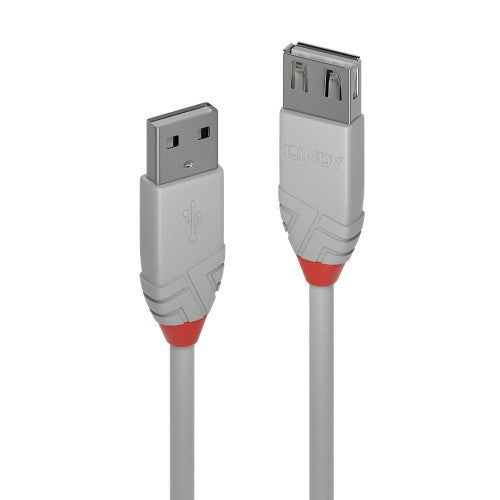 Lindy 2m USB 2.0 Type A Extension Cable Anthra Line Grey