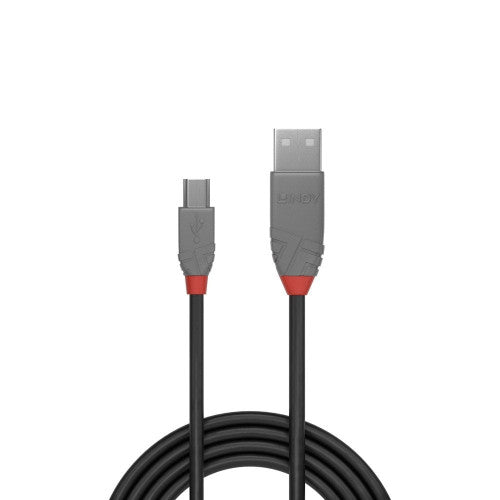 Lindy 5m USB 2.0 Type A to Mini-B Cable Anthra Line