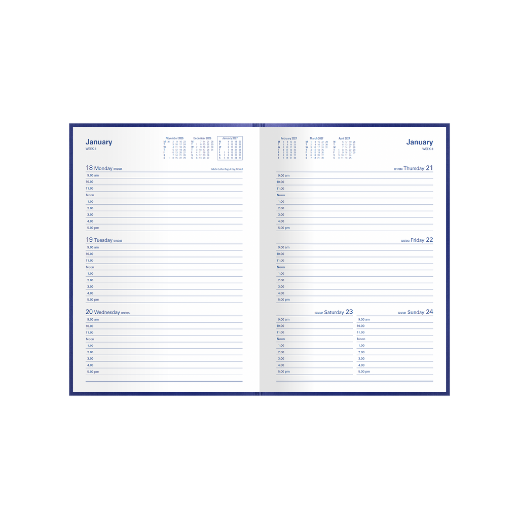 Collins Kingsgrove Diary 2027 A5 Week to a View Blue