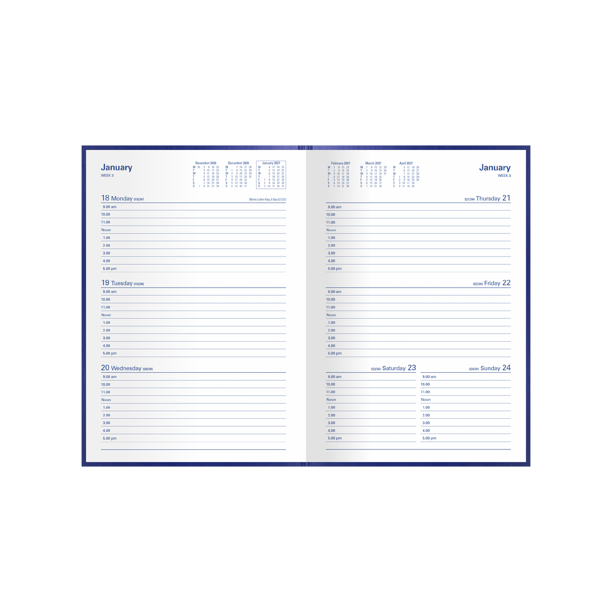 Collins Kingsgrove Diary 2027 A5 Week to a View Blue
