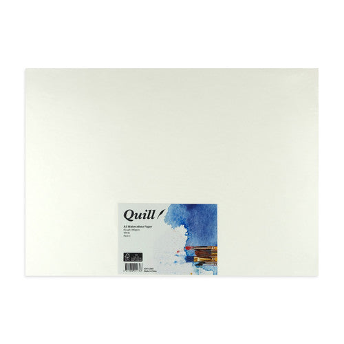 Quill Watercolour Paper Rough 300gsm A3 White Pack of 5
