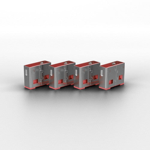 Lindy USB Type A Port Blocker 4 Pack + Key Pink