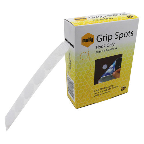 Marbig Grip Spots Hook Only 22mm x 3.6m