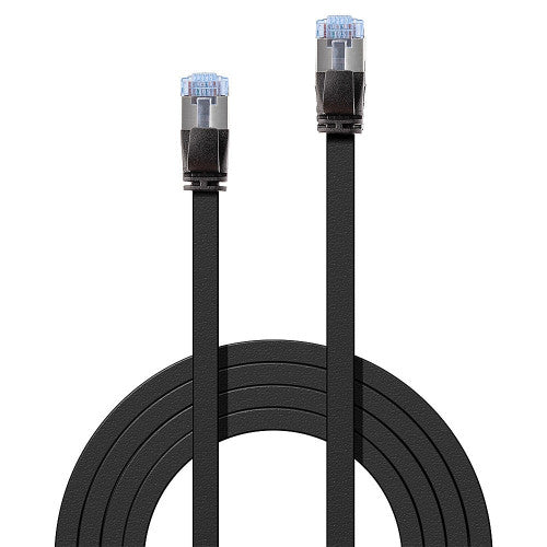 Lindy 5m Cat6A U/FTP Flat Gigabit Network Cable Black