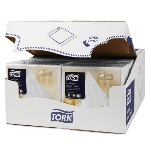 Tork Linstyle Quarterfold White Dinner Napkin Carton of 12