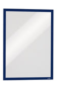 Durable Duraframe A3 sign holder in navy, shown empty with a clear front on a white background