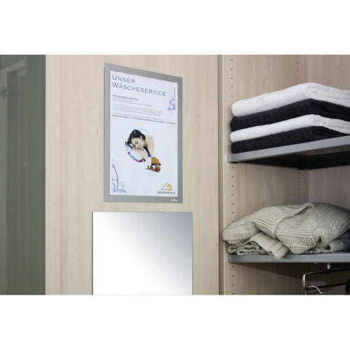 Durable Duraframe A4 Sign Holder Silver Retail Pack