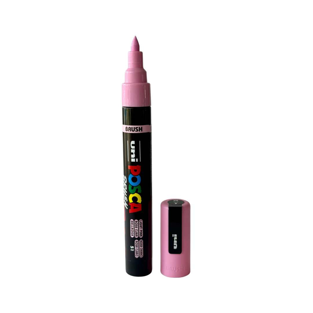 POSCA PC-5BR Paint Marker Medium Brush Tip Light Pink