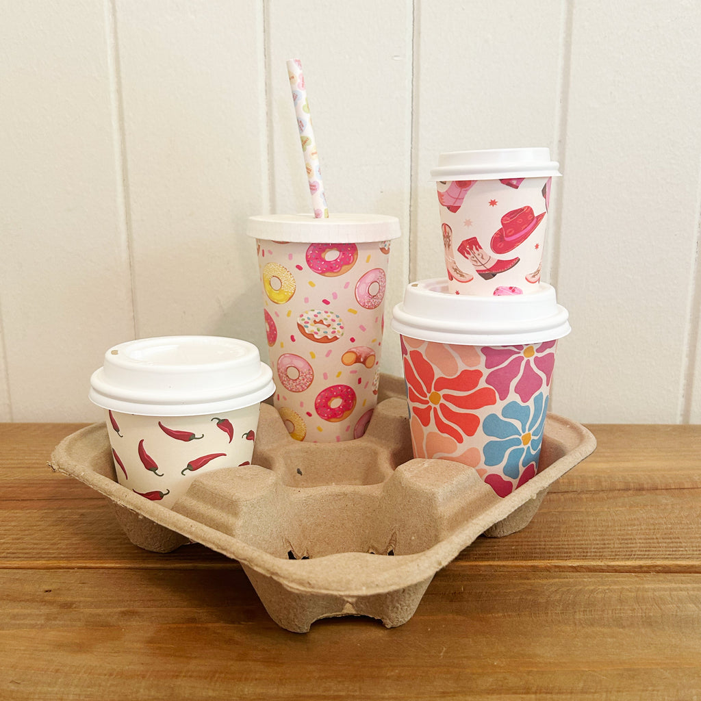 Creative Cafe Co 2-Cup Kraft Paper Pulp Takeaway Cup Tray - Carton 200