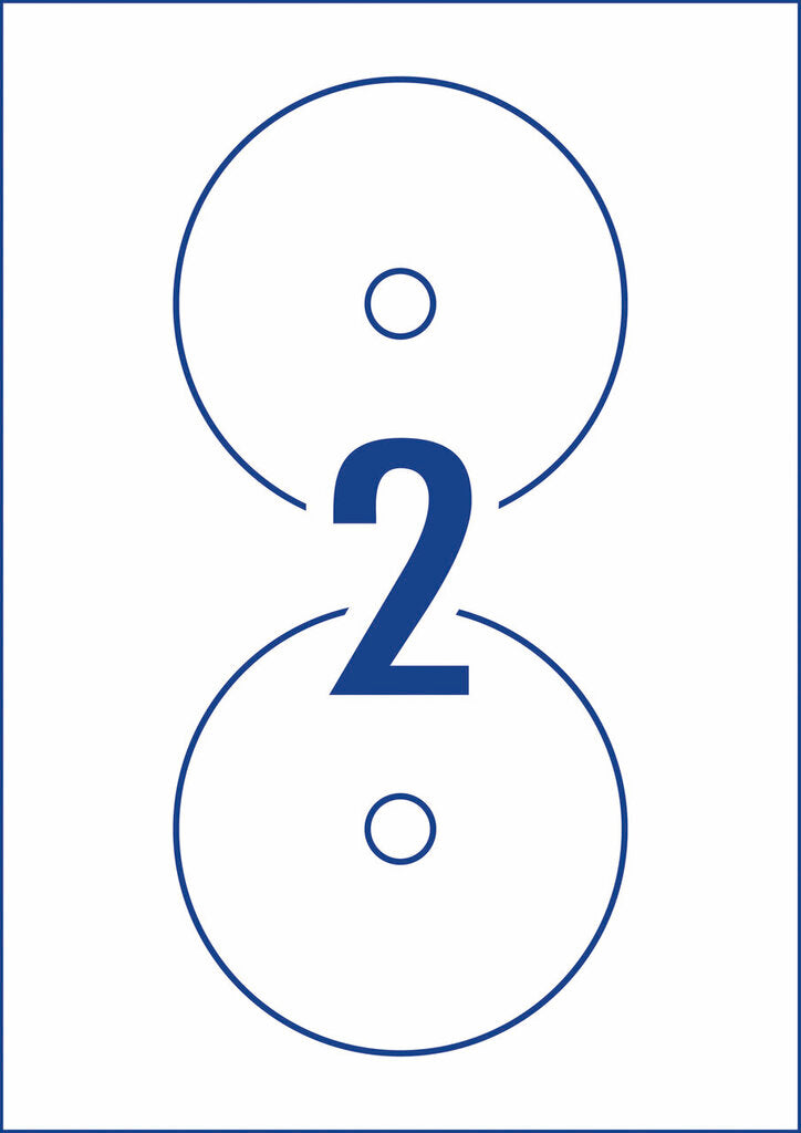 Avery White Full Face CD Labels L7676 50 Pack 117mm Diameter 2UP