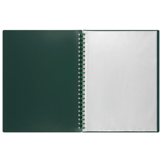 Marbig Refillable Display Book 20 Pocket A4 Dark Green