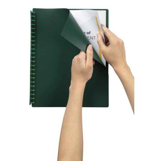 Marbig Refillable Display Book 20 Pocket A4 Dark Green