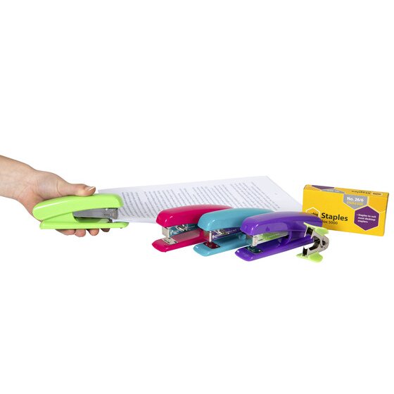 Marbig Value Pack Half Strip Plastic Stapler Assorted
