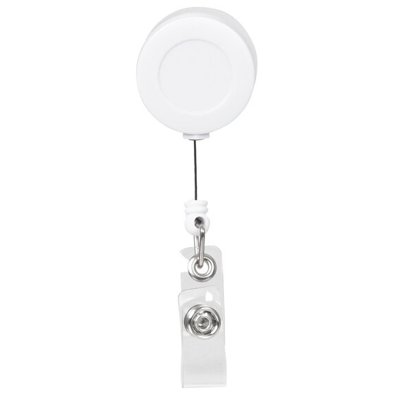 Rexel Retractable Card Holder with Strap and Nylon Cord White