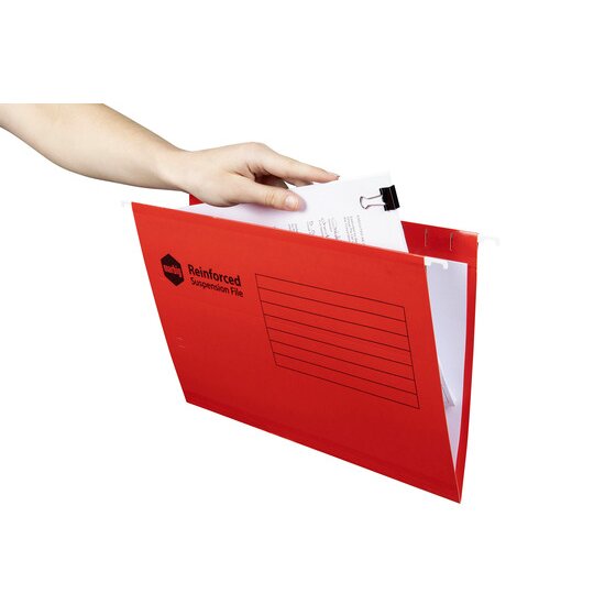 Marbig Reinforced Suspension File Complete Red Box of 25