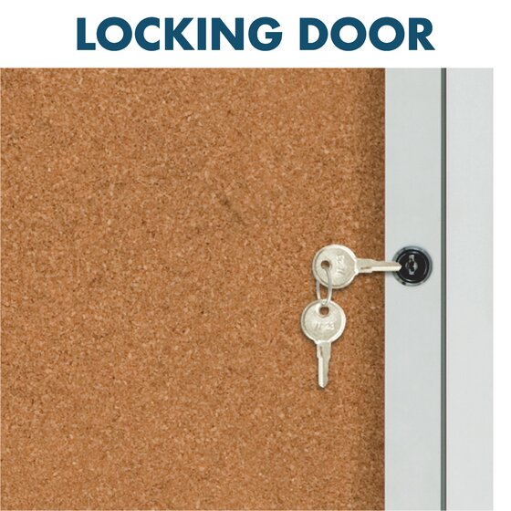 Quartet 1 Door Enclosed Board Cork Aluminium Frame 900 x 600mm