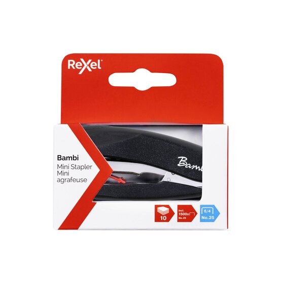 Rexel Bambi Mini Stapler Black
