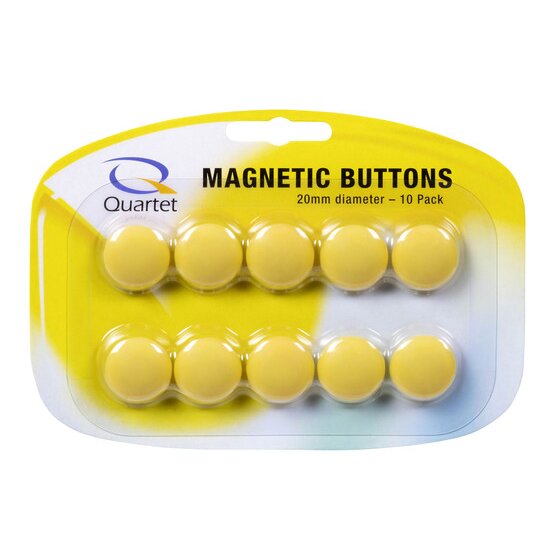 Quartet Magnetic Buttons 20mm Yellow Pack of 10