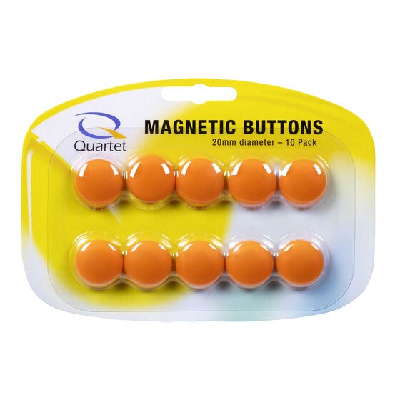 Quartet Magnetic Buttons 20mm Orange Pack of 10
