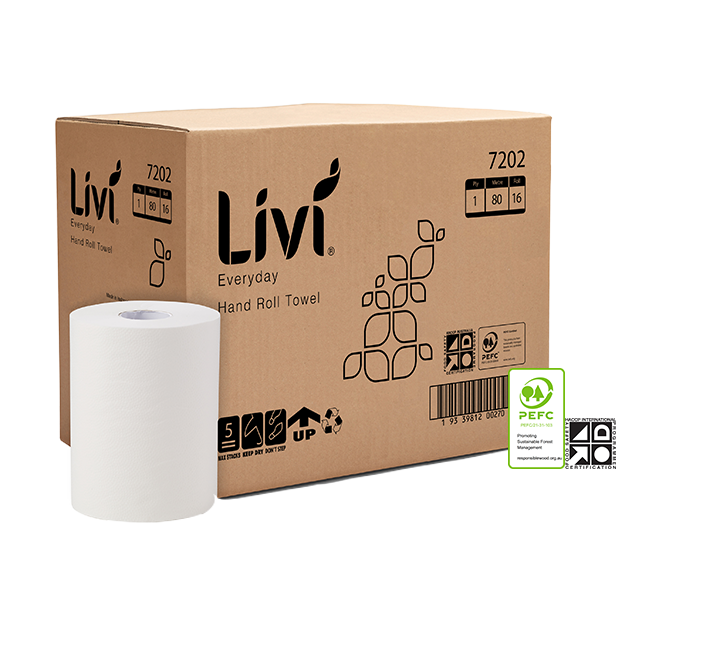 Livi 7202 Basics Roll Towel 1 Ply 80m Carton 16