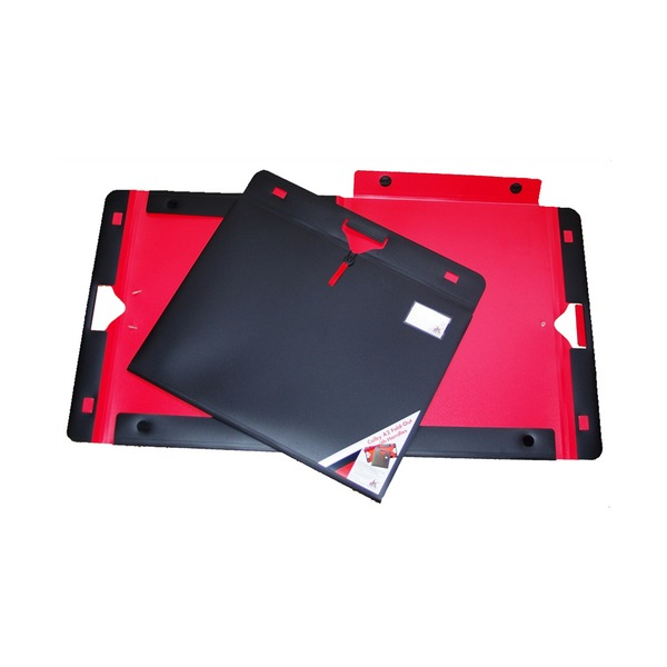 Colby Art Portfolio Foldout Carry Case A2 Black with Red