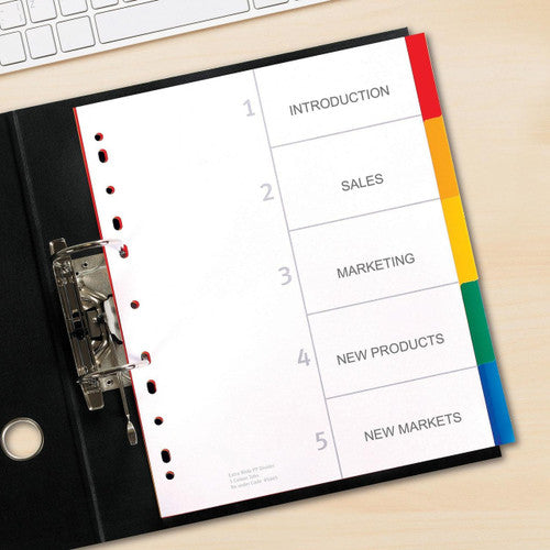 Avery Extra Wide Multi-Coloured Polypropylene Index Dividers 5 Tab L7411-5