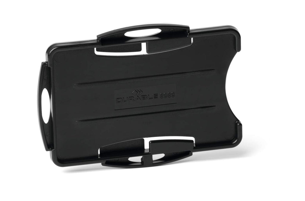 Durable ECO two card holder in black, empty, landscape view