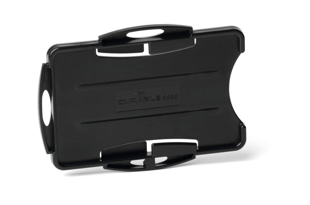 Durable ECO two card holder in black, empty, landscape view