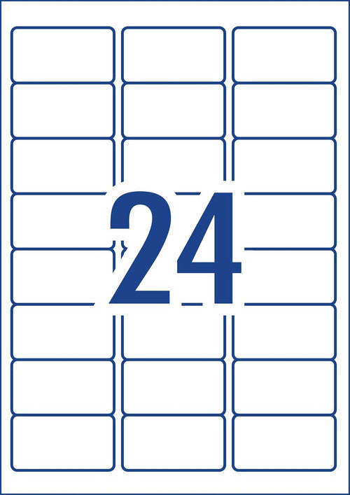 Avery White General Use Labels L7159GU 64 x 33.8mm 24UP 2400 Labels