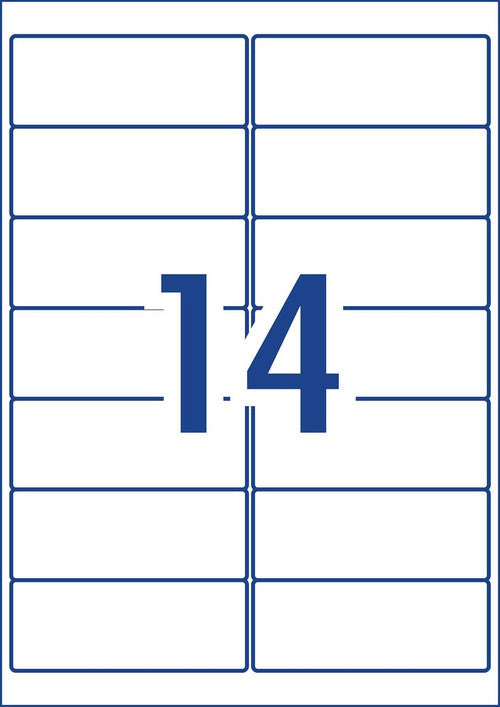 Avery White General Use Labels L7163GU 99.1 x 38.1mm 14UP 1400 Labels