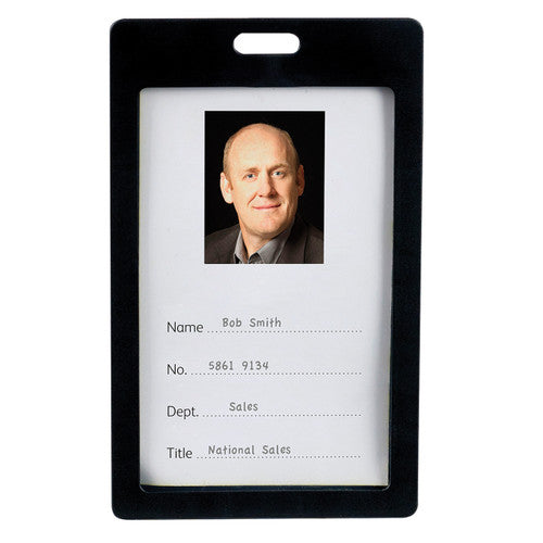 Rexel Coloured Plastic Card Holder Portrait Black Pack of 6