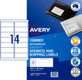 Avery Weatherproof Address Labels L7073 10 Pack 99.1 x 38.1mm Laser White