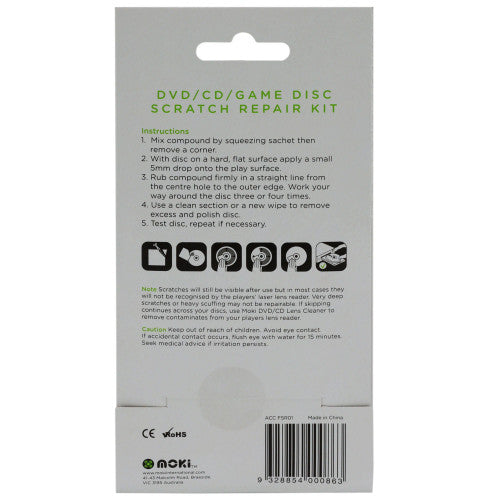 Moki DVD CD Scratch Repair Kit