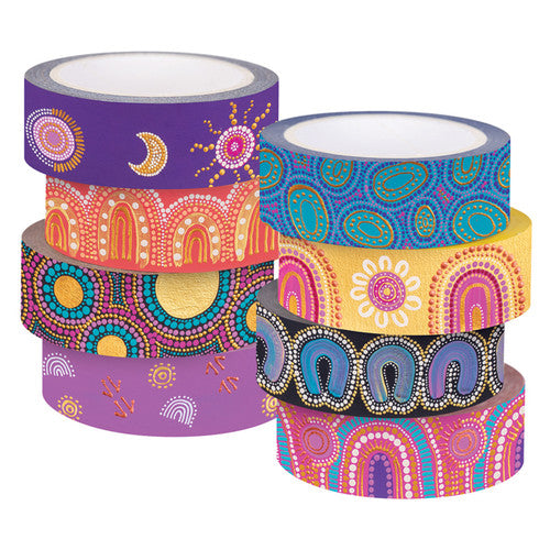 Zart Contemporary Indigenous Washi Tape Pack of 8
