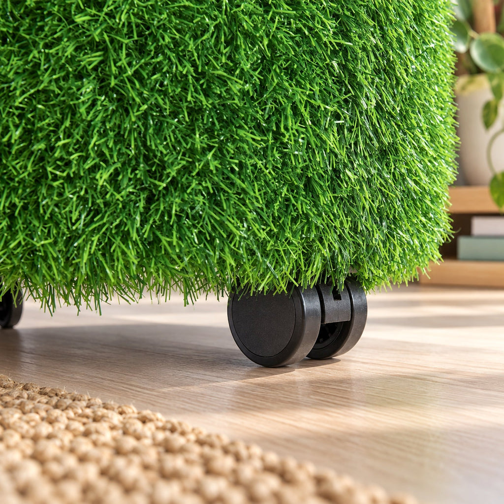 Aalto Round Ottoman 45cm Diameter Lockable Castors Grass