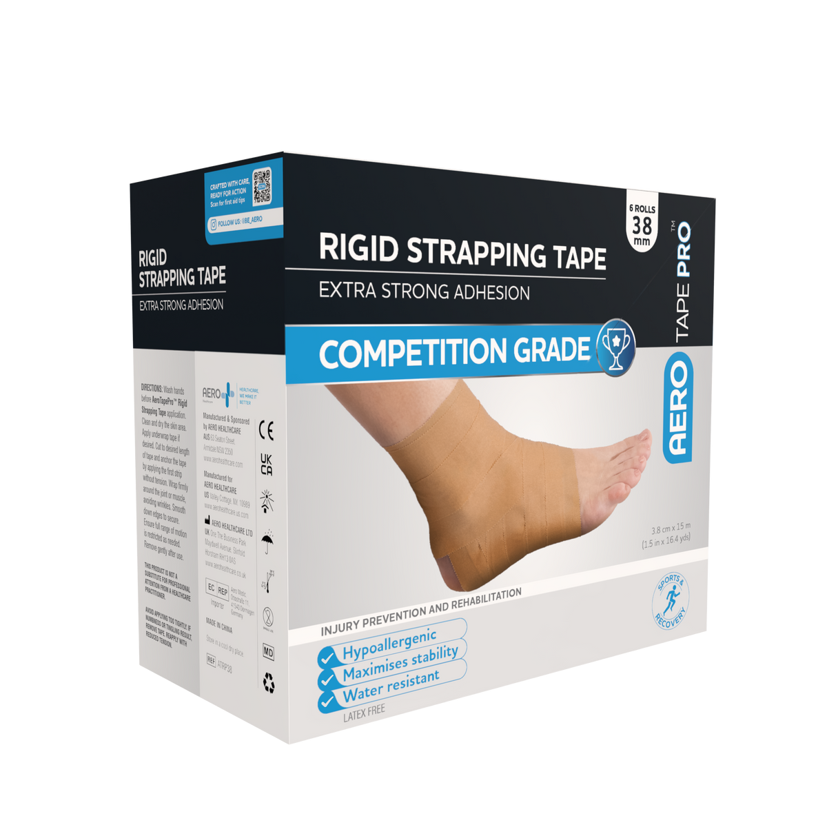 AeroTape Rigid Pro Strapping Tape 3.8cm x 15m Box/6